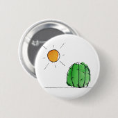 Cactus en Sun Waterverf 2-inch Button (Voorkant /achterkant)