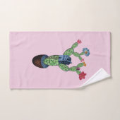 Cactus épineux avec des fleurs (Serviette à main)