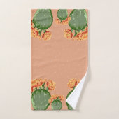 Cactus et fleurs à la mode de l'ours à poires (Serviette à main)