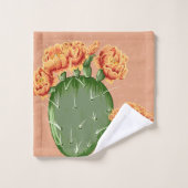 Cactus et fleurs à la mode de l'ours à poires (Gant de toilette)