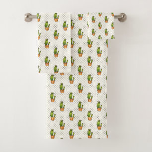 Cactus et motif de point succulent de Polk