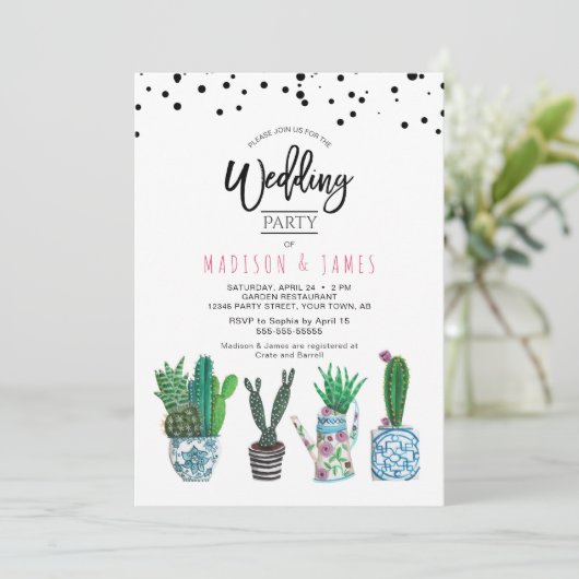 Cactus et points | Mariage | Invitation (Debout devant)