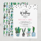 Cactus et points | Mariage | Invitation (Devant / Derrière)