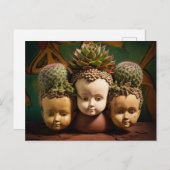 Cactus et semelles de tête succulente Carte postal (Devant / Derrière)