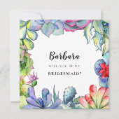 Cactus et succulents Bridesmaid carte de propositi (Devant)