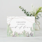 Cactus et succulents Carte de proposition de serva (Debout devant)