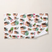 Cactus et succulents dans des pots d'or Roses (Serviette à main)