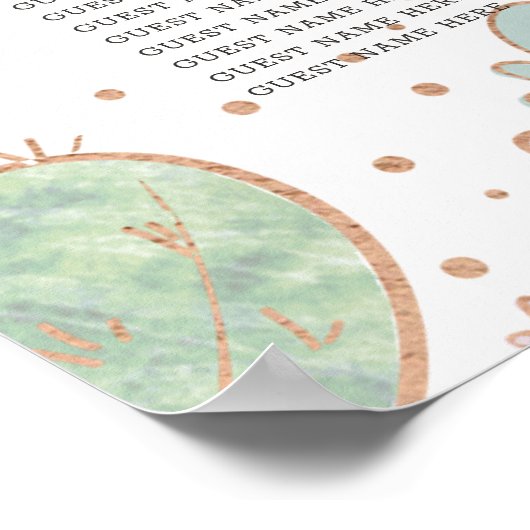 Cactus et succulents Tableau Mariage Sièges (Coin)