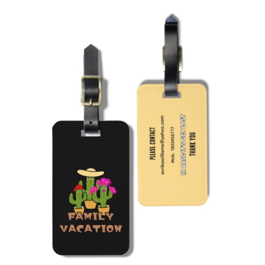 Cactus family bagagelabel