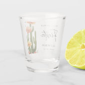 Cactus Feest Bloemige Bruiloft Feest Shot Glas (Achterkant)
