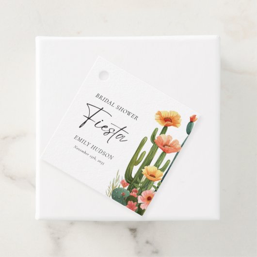 Cactus Feest Bloemige Bruiloftsdouche Bedankjes Labels (In situ)