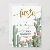 Cactus Fiesta Afstuderen Invitation Party Mexicaan Kaart (Voorkant)