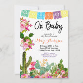 Cactus Fiesta Baby shower Invitation Kaart (Voorkant)