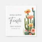 Cactus Fiesta Bloemachtige Bruiloftsborrel Servet (Voorkant)