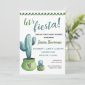 Cactus Fiesta Boy Baby shower Uitnodiging (Staand voorkant)