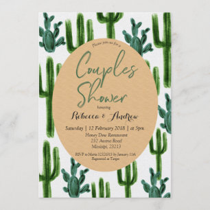 Cactus Fiesta Couples Invitation Douche Vert