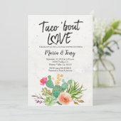 Cactus Fiesta Couples Shower Invitation Kaart (Staand voorkant)