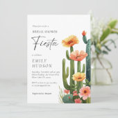 Cactus Fiesta Floral Vrijgezellenfeest Kaart (Staand voorkant)