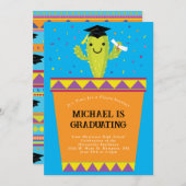 Cactus Fiesta Graduation Party Invitation (Devant / Derrière)