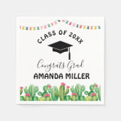 Cactus fiesta Graduation Party papieren servetten (Voorkant)