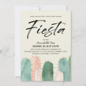 Cactus Fiesta Pink Virtual Baby shower Kaart (Voorkant)