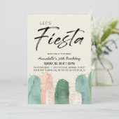 Cactus Fiesta rose Adulte Anniversaire Invitation (Debout devant)