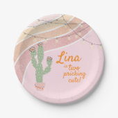 Cactus Fiesta tweede verjaardag Papieren Bordje (Voorkant)