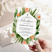 Cactus Fleurs Cadre Dédication Invitation