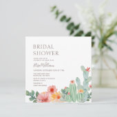 Cactus Floral Bridal Shower Kaart (Staand voorkant)