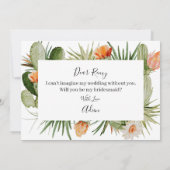 Cactus Floral Desert Bridesmaid proposal Kaart (Achterkant)