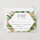 Cactus Floral Desert Monogram Wedding RSVP Kaart (Voorkant)