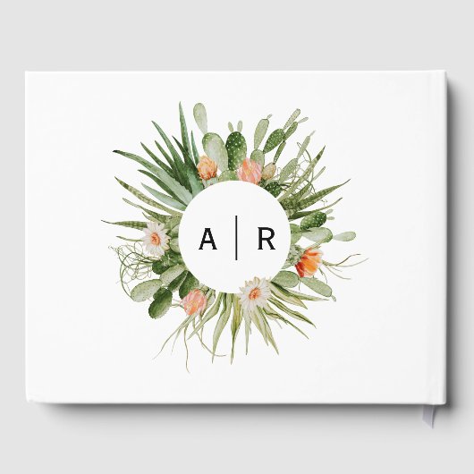 Cactus Floral Desert Wedding Guest Book Gastenboek (Achterkant)