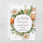 Cactus Floral Desert Wedding Save the Date (Voorkant)