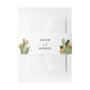 Cactus Floral Desert Wedding Uitnodigingen Wikkel