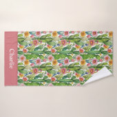 Cactus Floral Personnalisé (Serviette de bain)