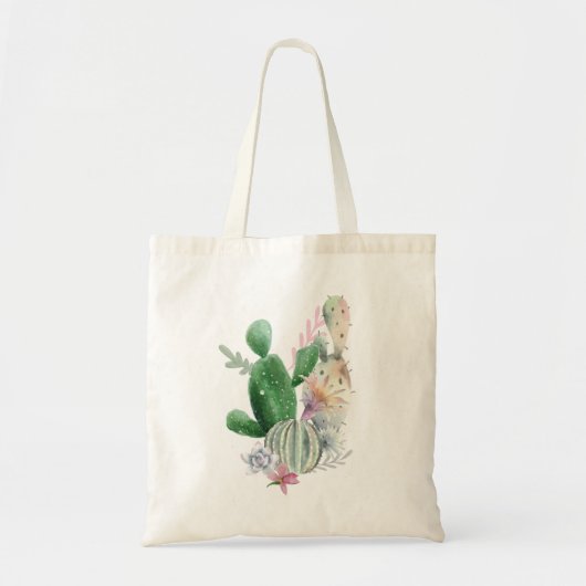 Cactus floral personnalisé de sac fourre-tout (Devant)