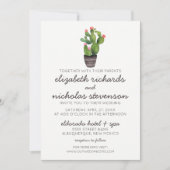 Cactus floraux roses - Invitation au mariage (Devant)