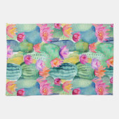 Cactus Flower Art Desert Kleurrijk Zuidwesten Theedoek (Horizontaal)