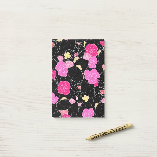 Cactus Flower Art Sketch Post-it® Notes (Op bureau)
