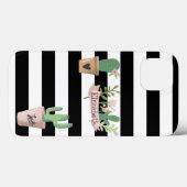 Cactus Flower Black White Stripes Case-Mate iPhone Case (Achterkant (horizontaal))