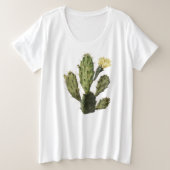 Cactus Flower  Drawing Plus-Size T-Shirt (Design voorkant)