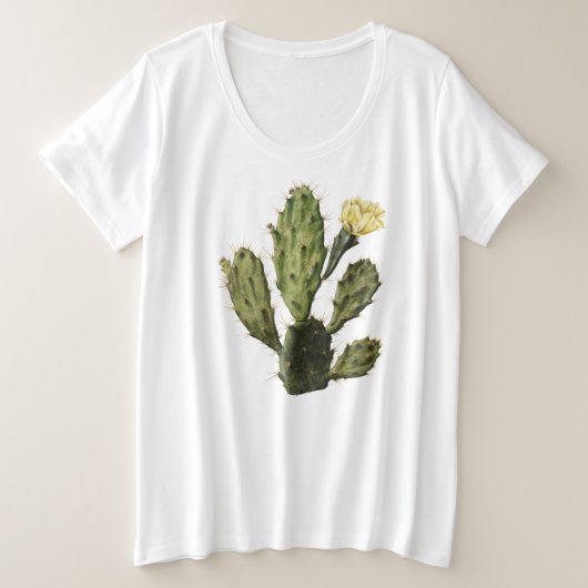 Cactus Flower  Drawing Plus-Size T-Shirt (Design voorkant)