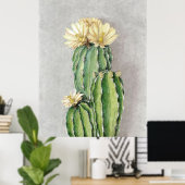 Cactus Flower Painting Poster (Thuiskantoor)