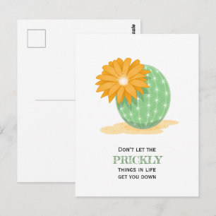 Cactus Flower - Pricky Dingen Quote Briefkaart