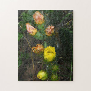 Cactus Flower Yellow en Roze Natuur Wild Puzzel Legpuzzel