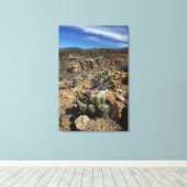 Cactus Flowering Canvas Afdruk (Insitu (Houten vloer))