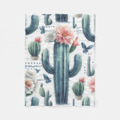 Cactus Flowers Fleece Deken (Voorkant)