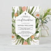 Cactus Flowers Frame Confirmation Invitation (Debout devant)