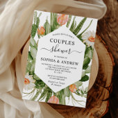 Cactus Flowers Frame Couples Shower Invitation