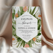 Cactus Flowers Frame Couples Shower Invitation Kaart
